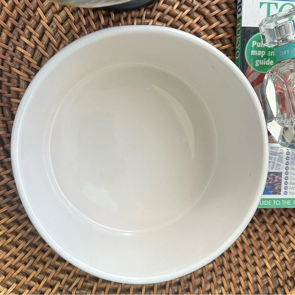 Rae Dunn by Magenta White “BARK” Pet Food or Water 6” Ceramic Bowl